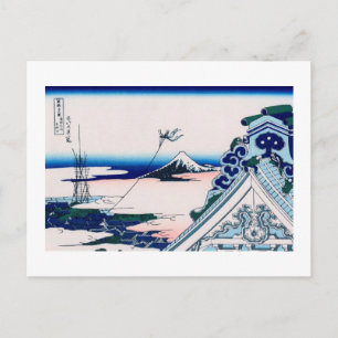 Asakusa Hongan-ji Temple Hokusai Bra Japanska Vykort