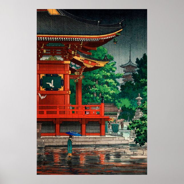 Asakusa Kannondo Temple av Tsuchiya Koitsu Poster (Framsidan)