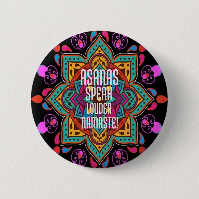 Asanas Flödar Starkare Med Vibrerande Mandala Nama Knapp (Framsida)