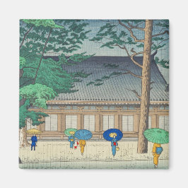 Asano Takeji Rain vid Sanjusangendo Temple art Magnet