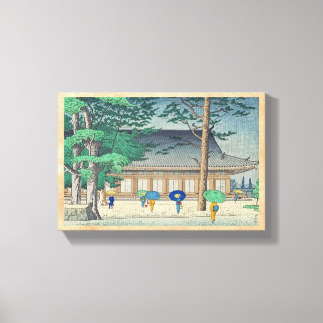 Asano Takeji Regn vid Sanjusangendo-templet konst Canvastryck (Framsida)