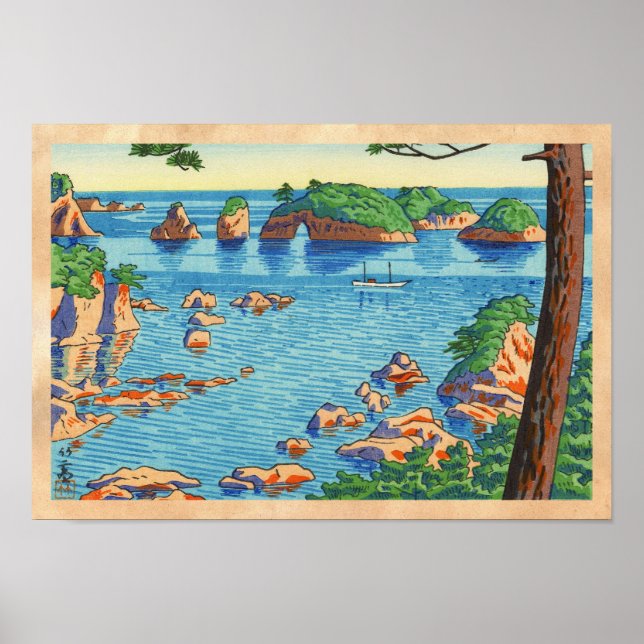 Asano Takeji Utsigter av Wakayama Kinomastushima Poster (Framsidan)