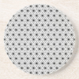 Asanoha Black och White Japans geometriska Mönster Underlägg