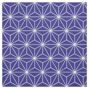 Asanoha Geometric Stars Mörk blått Tyg