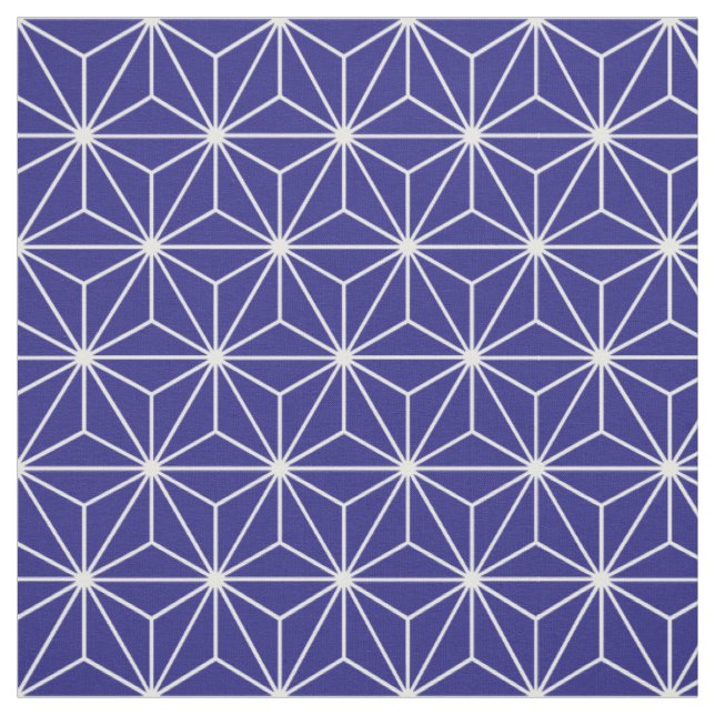 Asanoha Geometric Stars Mörk blått Tyg (Provkarta)
