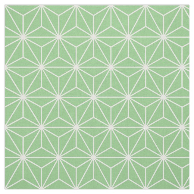 Asanoha Geometric Stars Sage Grönt Tyg (Provkarta)