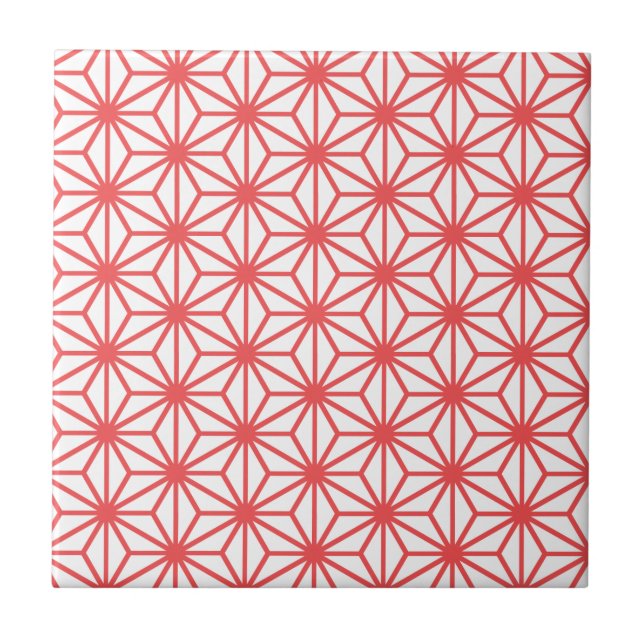 Asanoha RedPink Kakelplatta (Framsidan)