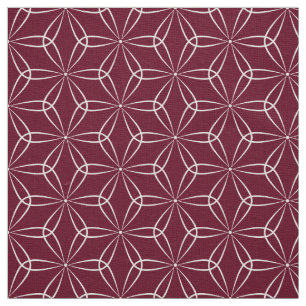 Asanoha Stil 02 - Vit på DP Crimson 65001d Tyg