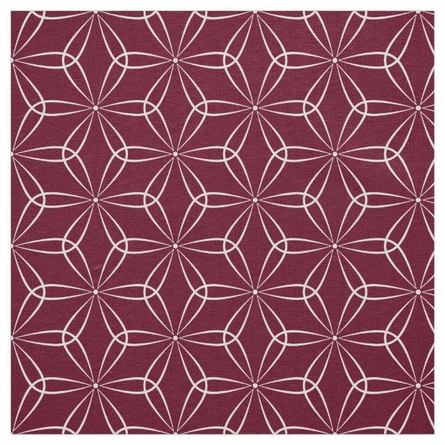 Asanoha Stil 02 - Vit på DP Crimson 65001d Tyg (Prov)