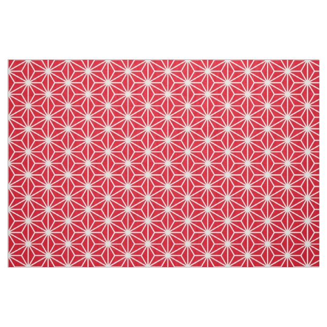 Asanoha Stil - Vit på Red e6001c Tyg (Fat Quarter)