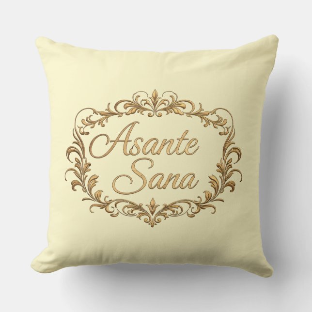Asante Sana Crimson & Butter Cream – Gilded Oval V Kudde (Framsida)