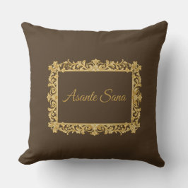 Asante Sana Espresso & Tan Förgylld Ram Reversibel Kudde