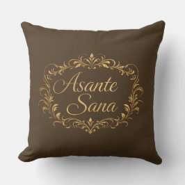 Asante Sana Espresso & Tan – Rektangulär Förgylld Kudde