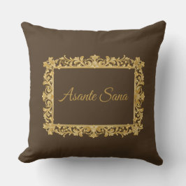 Asante Sana Espresso & Tan Reversibel – Förgylld r Kudde