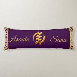 Asante Sana "Gye Nyame" Djup Lila Adinkra Achemp Kroppskudde