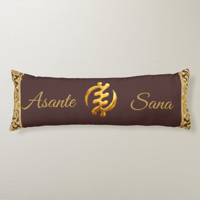 Asante Sana "Gye Nyame" Espresso Adinkra Heritage  Kroppskudde (Framsidan)