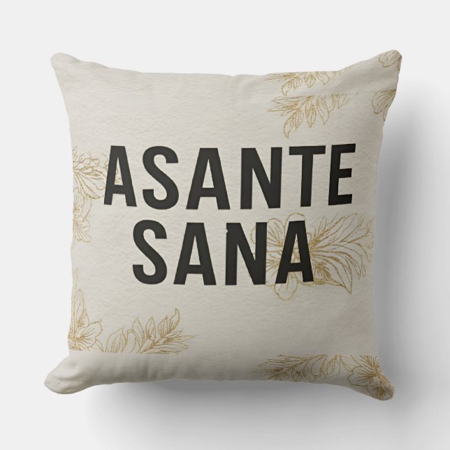 Asante Sana Ivory & Gold Neutral – Gilded Swahili  Kudde (Framsida)