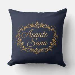 Asante Sana Midnight Navy & Ivory  –  Noir Anchor  Kudde