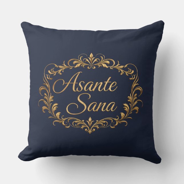 Asante Sana Midnight Navy & Ivory  –  Noir Anchor  Kudde (Framsida)