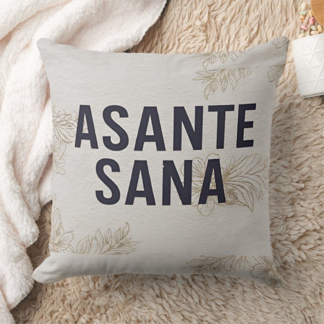 Asante Sana Navy Blue – High-Contrast Midnight Gra Kudde (Filt)