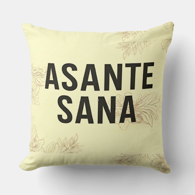 Asante Sana Smörkräm  – Varm Guld Swahili Affi Kudde (Framsida)