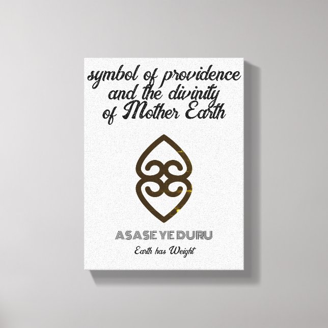 Asase Ye Duru Earth Weight Adinkra Symbol Design Canvastryck (Framsida)