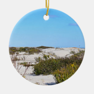 Asateague Island Beach Ceramic jul Ornament