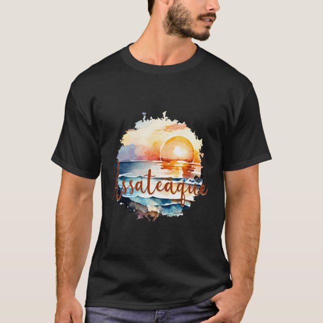 Asateague Island Coastal Sunset View T Shirt (Framsida)