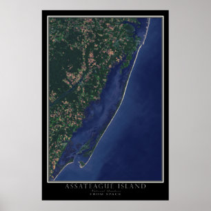 Asateague Island National Seashore från rymden Poster