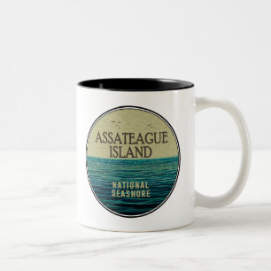 Asateague Island National Seashore Ocean Birds Två-Tonad Mugg