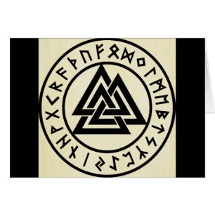 Asatru, gammal nordlig religion, symboler, odin oc hälsningskort