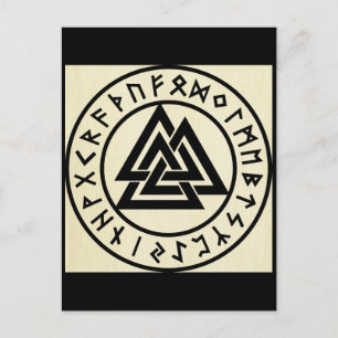 Asatru, gammal nordlig religion, symboler, odin oc vykort