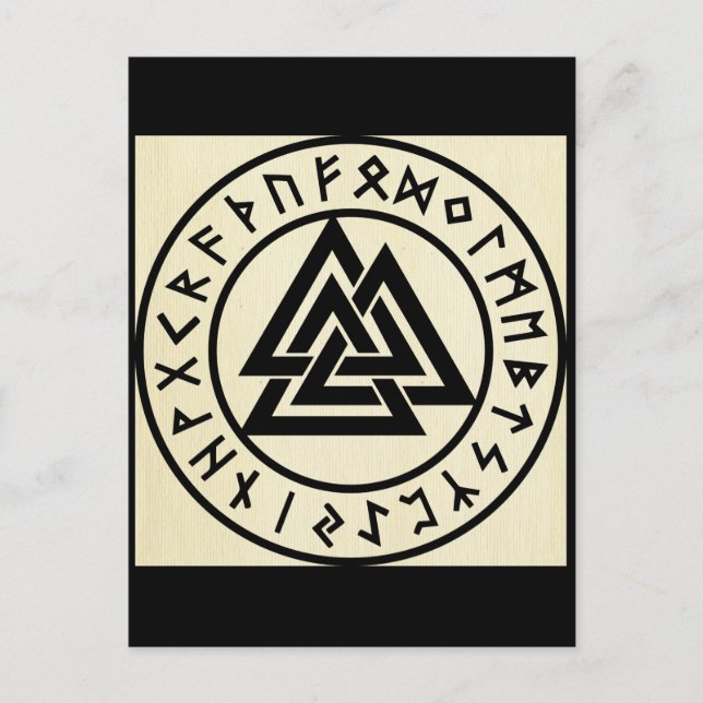 Asatru, gammal nordlig religion, symboler, odin oc vykort (Framsida)