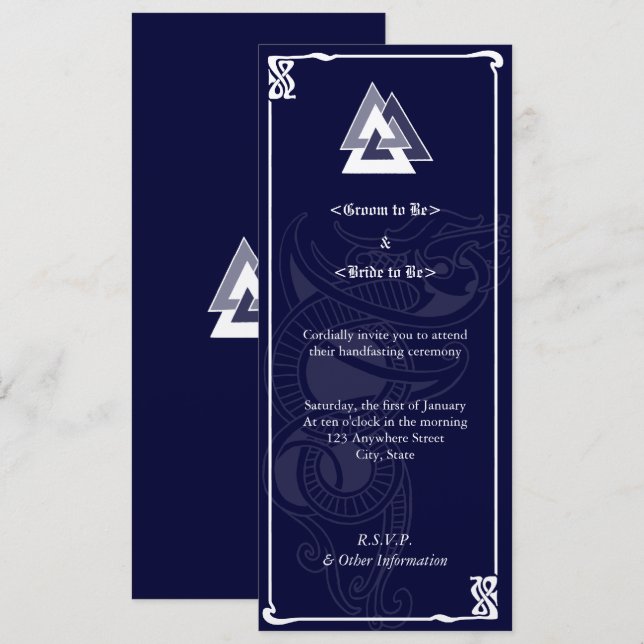 Asatru-handtag Inbjudningar (Fram/baksida)