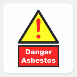 Asbestos warning fyrkantigt klistermärke