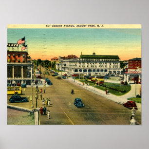 Asbury Park, Asbury Ave, Vintage Poster