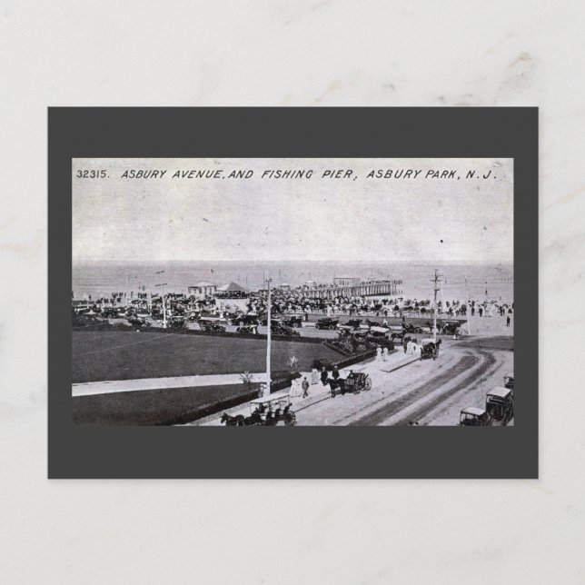 Asbury Park, New jersey 1910 Vintage Vykort (Framsida)