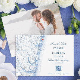 Asbury Park New jersey Karta Elegant Navy QR Spara Datumet