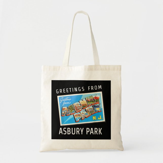 Asbury Park New jersey NJ Travel Souvenir Gift Pos Tygkasse (Framsidan)