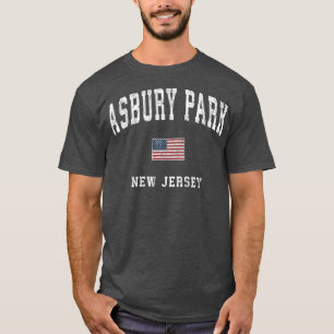 Asbury Park New jersey NJ Vintage American Flagga T Shirt