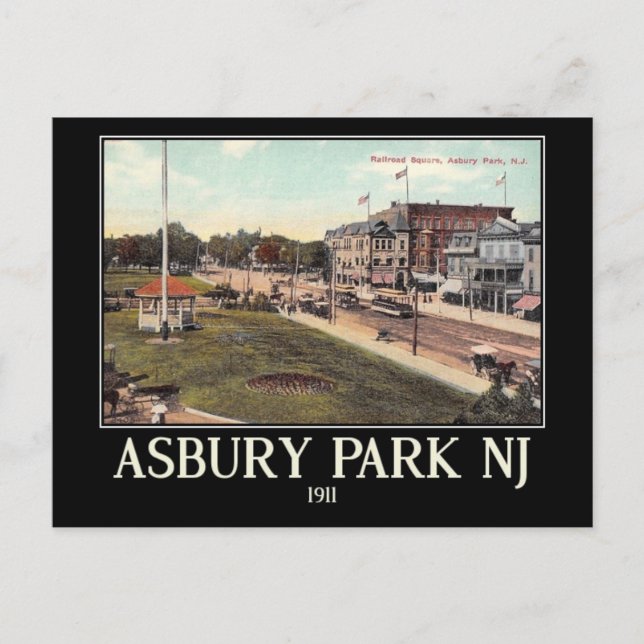 Asbury Park, New jersey, Vintage Vykort (Framsida)