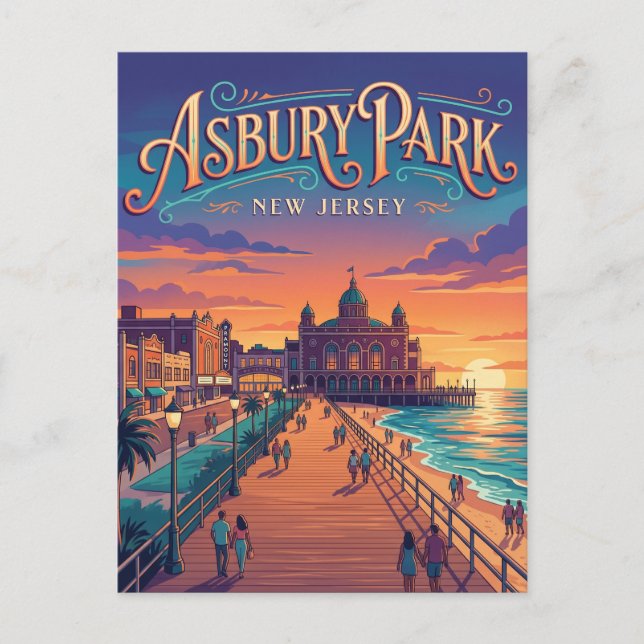 Asbury Park New Jersey Vykort (Framsida)