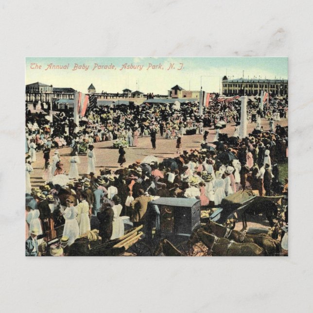 Asbury Park NJ, Baby Parad, 1910-talet Vykort (Framsida)