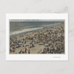 Asbury Park, NJ - Bathing Scene från Boardpromenad Vykort