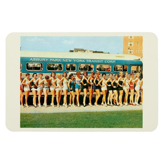 Asbury Park NJ, Beauty Skönhetstävling Vintage Magnet (Horisontell)