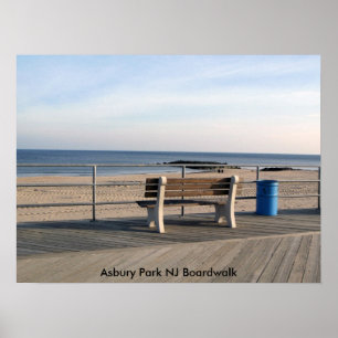 Asbury Park NJ Boardpromenad - Bench Poster
