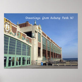 Asbury Park NJ boardpromenad - Konvental Hall Poster