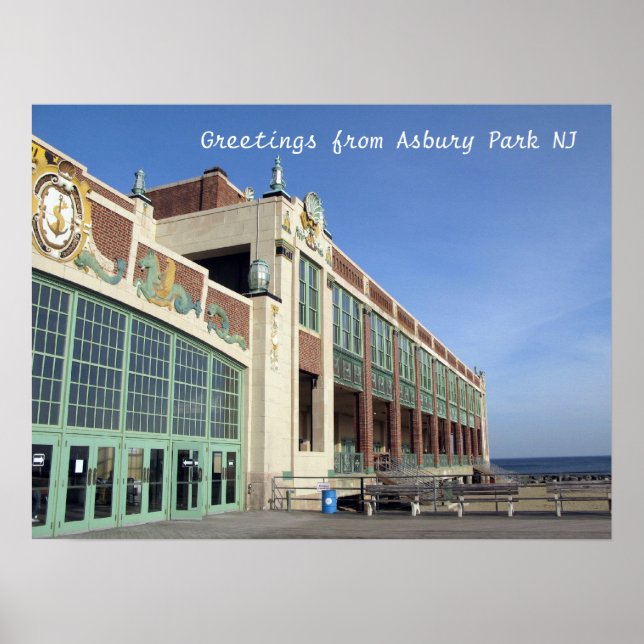 Asbury Park NJ boardpromenad - Konvental Hall Poster (Framsidan)