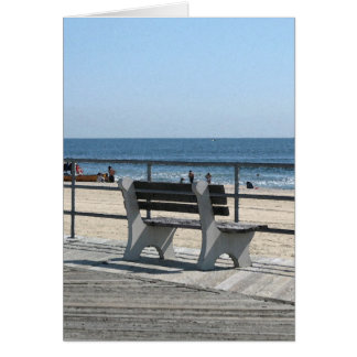 Asbury Park NJ Boardpromenad - Lone Bench Hälsningskort