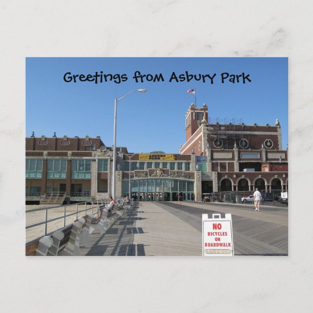 Asbury Park NJ Boardwalwes Paramount Convention H. Vykort (Framsida)